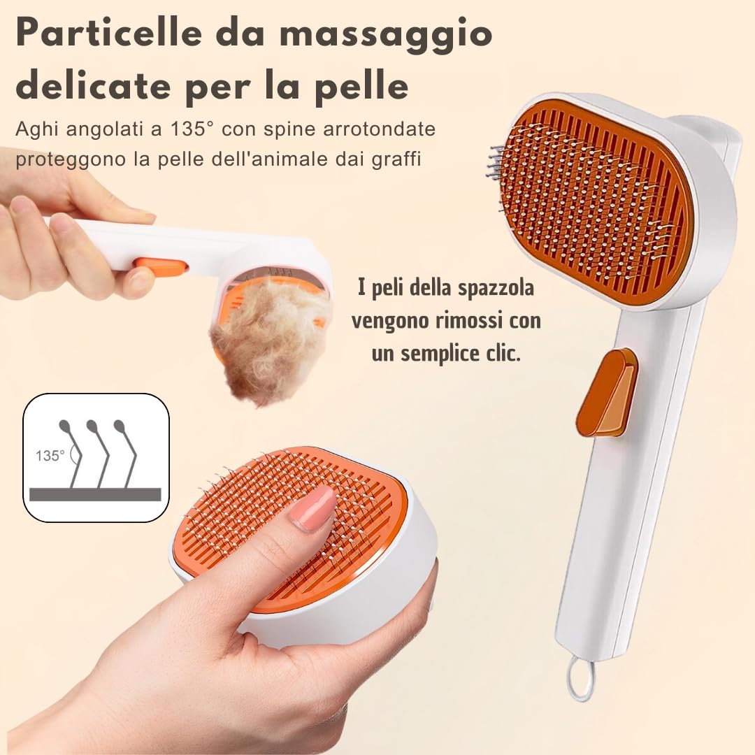 Spazzola Per Cani E Gatti - Pettine Doppia Azione, Denti In Acciaio, Rimuove Nodi E Peli Morti - Foto 6