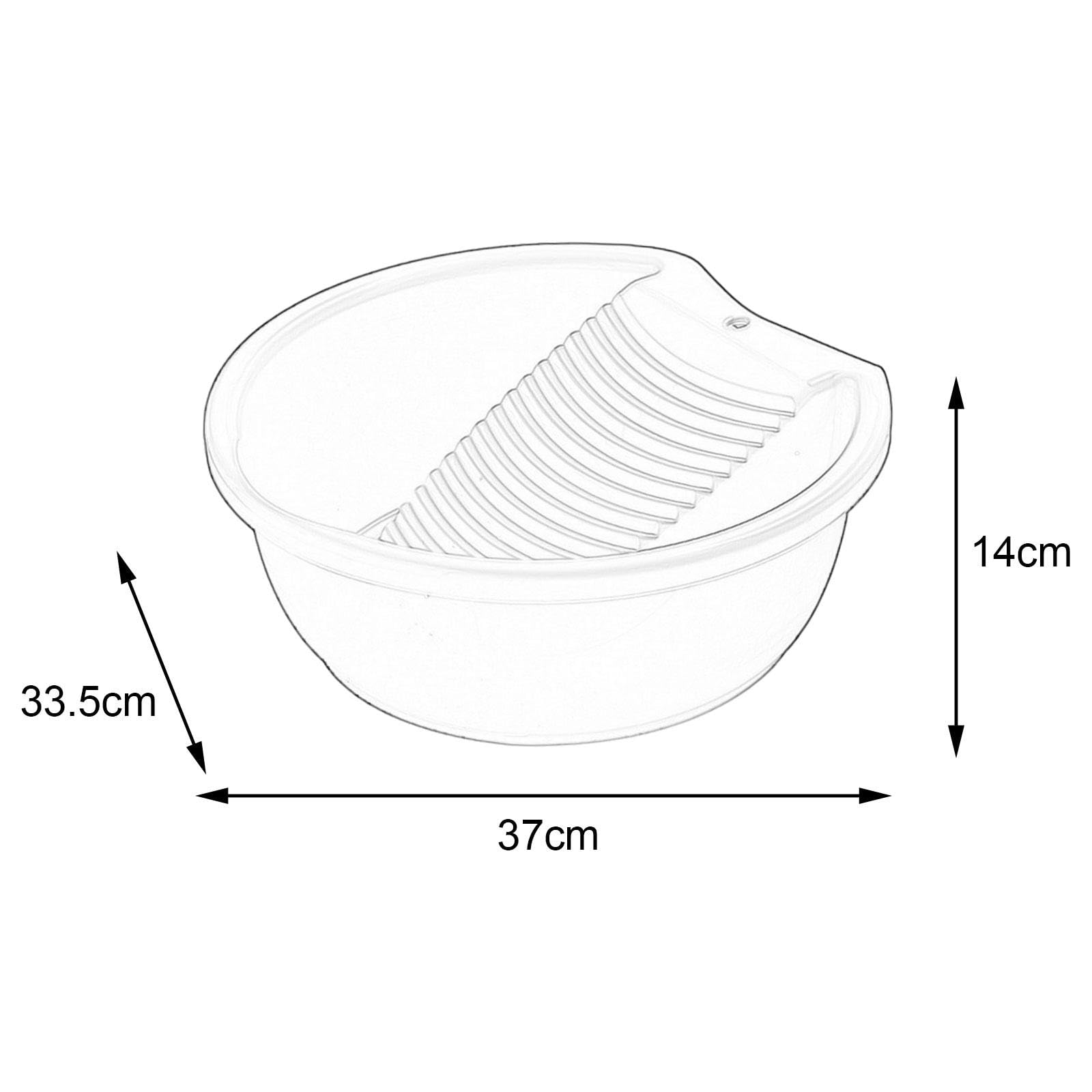 Lavabo para Lavar Ropa a Mano, Barreño con Tabla de Lavar, Barreño Plastico, Cubos de Fregar, Diseño de Doble Función, PP Resistente a Altas Temperaturas, Antideslizante, 37x33.5x14 cm Azul