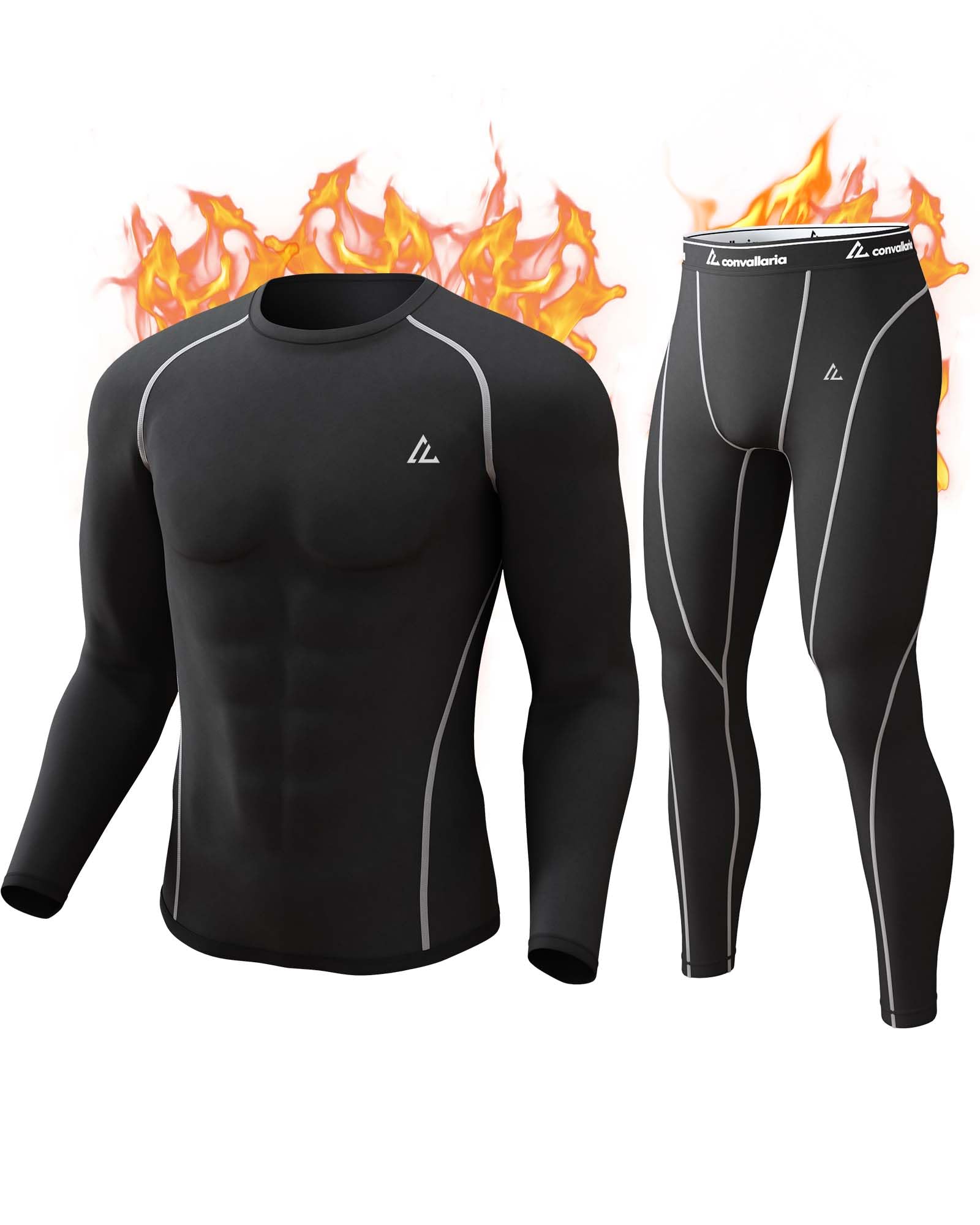 CL convallariaThermal Underwear for Men Long Johns Thermals Hunting Clothes Base Layer Set for Cold Weather