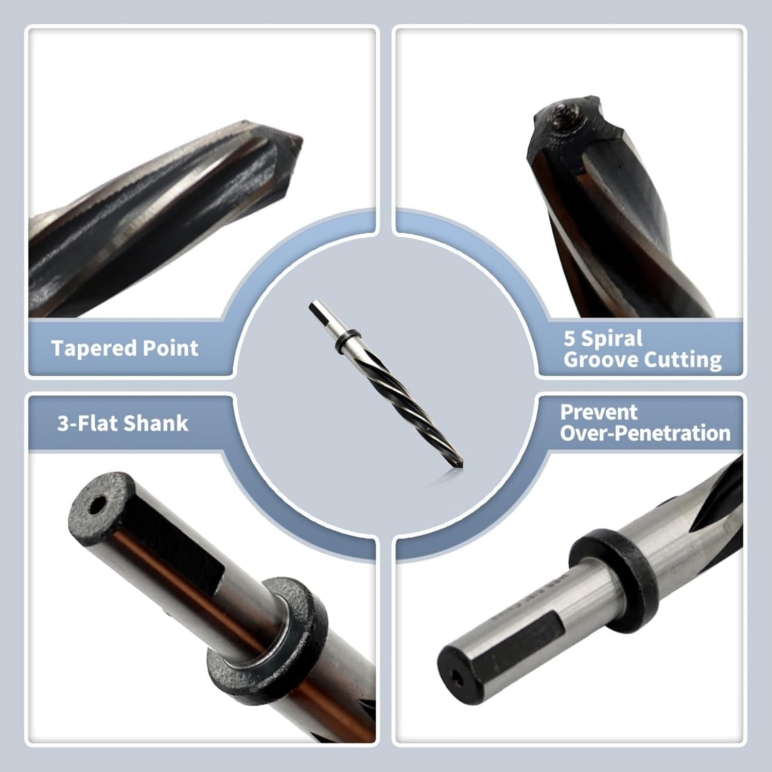 5/8" Bridge Reamer, Bridge/Construction Reamer 1/2" Shank Taper Chucking Reamer Bit Tool Compatible With Steel Metal Alloy