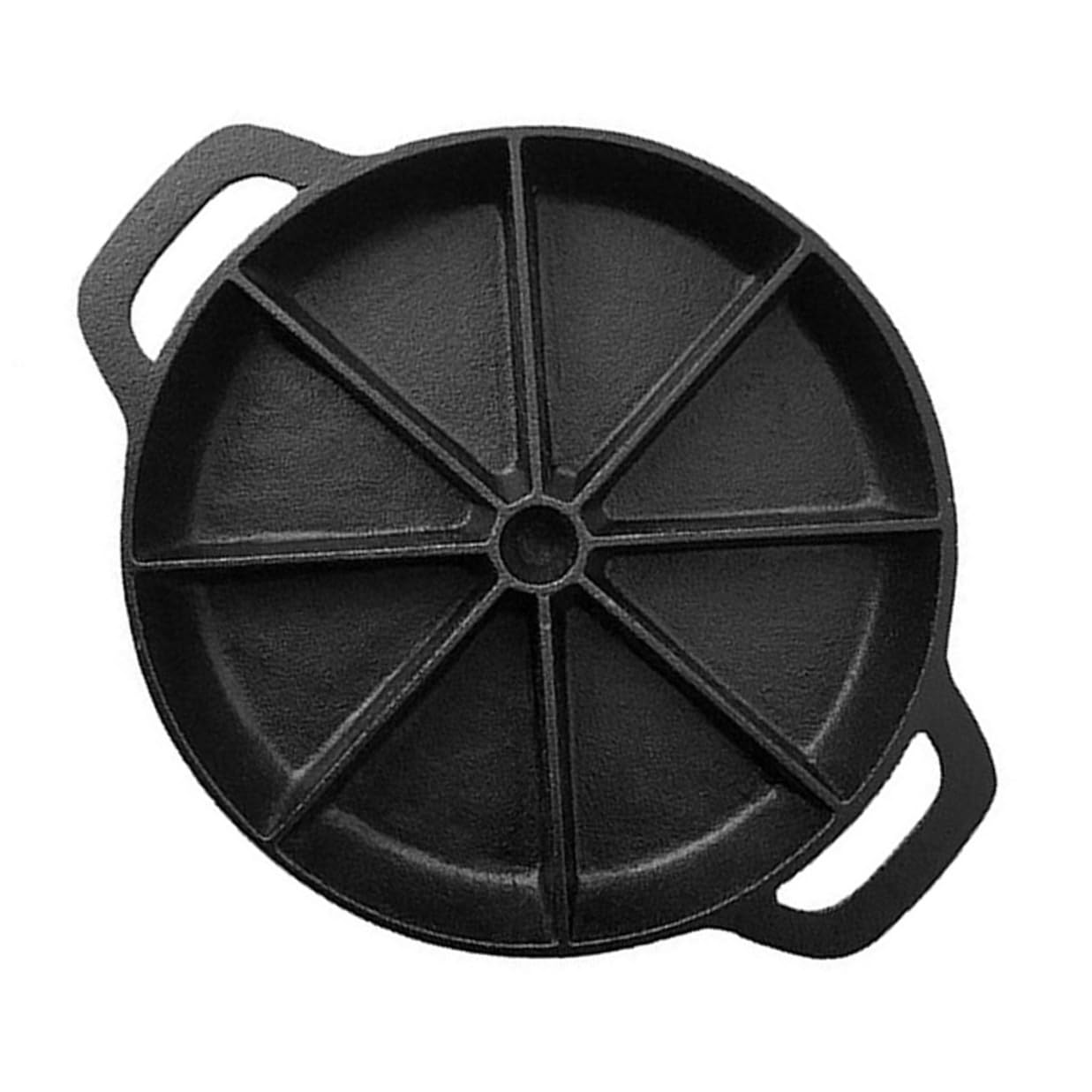 FOMIYES Gusseiserne Brotbackform mit Antihaftbeschichtung 21cm Keilpfanne mit Doppelgriffen Backform für 8 Maisbrotstücke und Scones Gleichmäßige Wärmeverteilung Backform für Küche