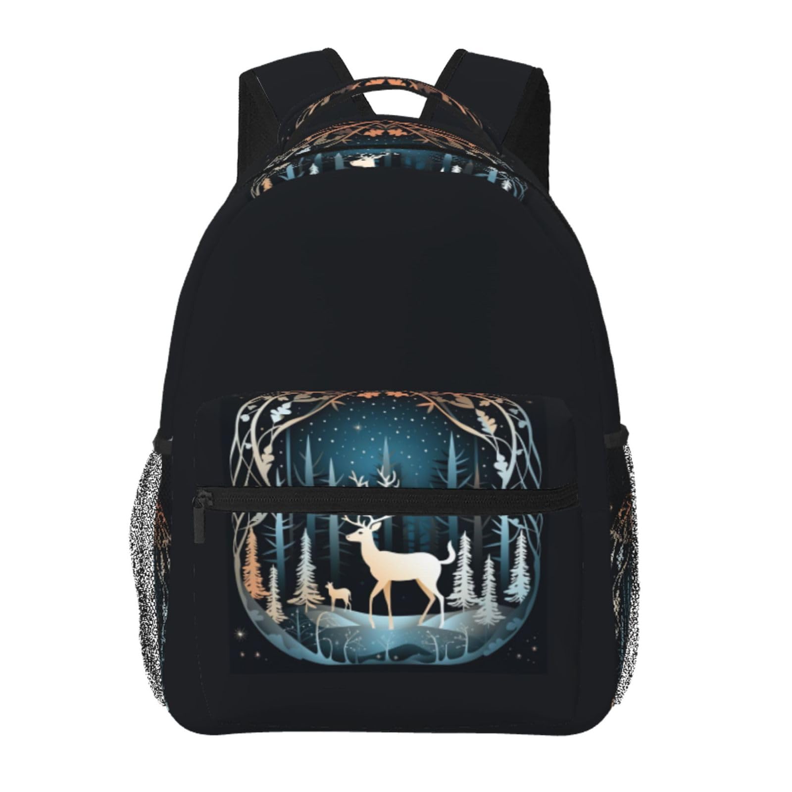 Mochila de ocio versátil con estampado navideño y bolsa ligera para viajes urbanos 7