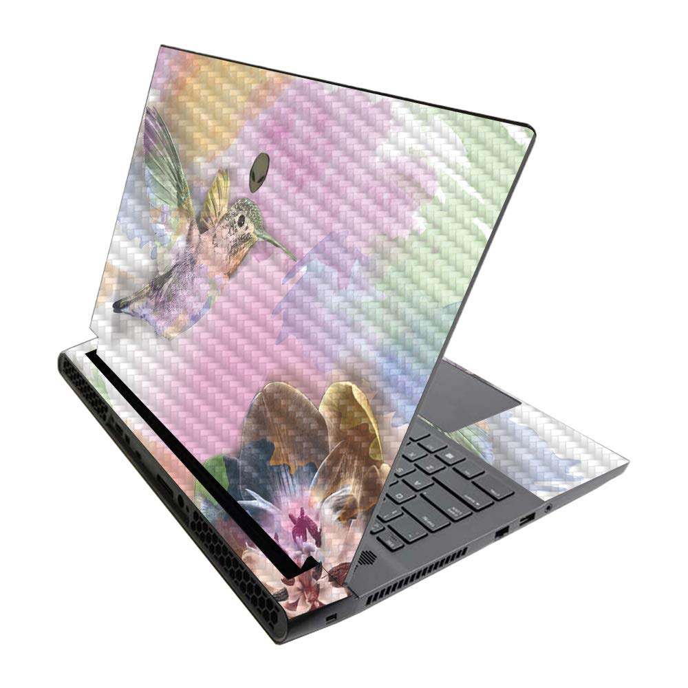 MightySkins Carbon Fiber Skin for Alienware M17 R3 (2020) & M17 R4 (2021) - Water Color Mocking | Durable Textured Carbon Fiber Finish | Easy to Apply | Made in The USA