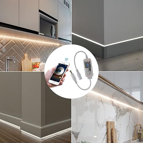 Miniatura 5 de Tira de luces LED de un solo color, controlador WiFi, compatible con Android iOS para tiras de luz LED 5050 3528, CC 5V-28V 96W, control de voz,