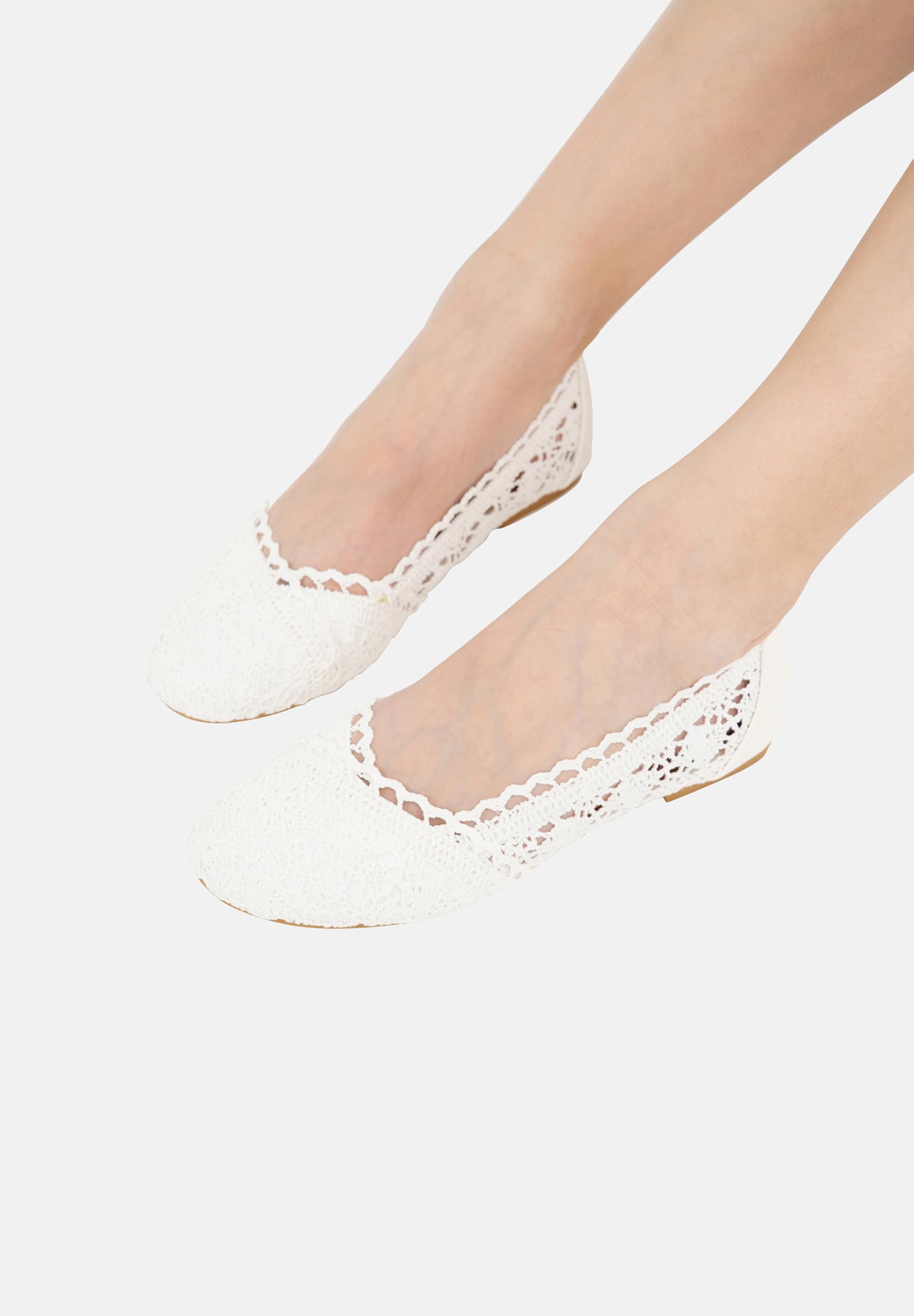 Elara Ballerines pour Femmes Slip-on Lace Chunkyrayan