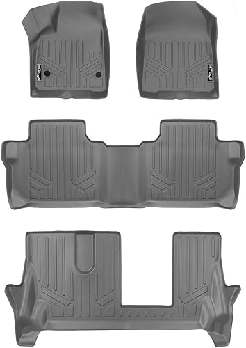 Miniatura 15 de MAXLINER - Juego de tapetes de piso de ajuste personalizado de 3 filas compatibles con Cadillac XT6 2020-2025