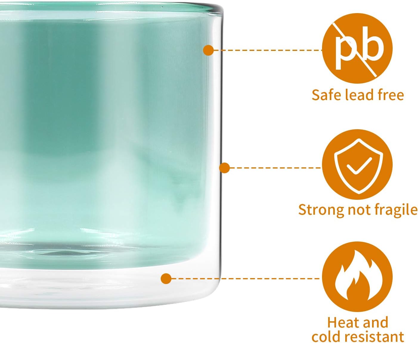 🛒 Flаѕh Sаlе 9 Oz Double Wall Glass Coffee Mug, Insulated Glass Coffee Cup, Housewarming Gift for New Home, Birthday Gift, Thanksgiving Gift, Christmas Gift, Present for Grandpa Grandma Friends Colleague (Green)