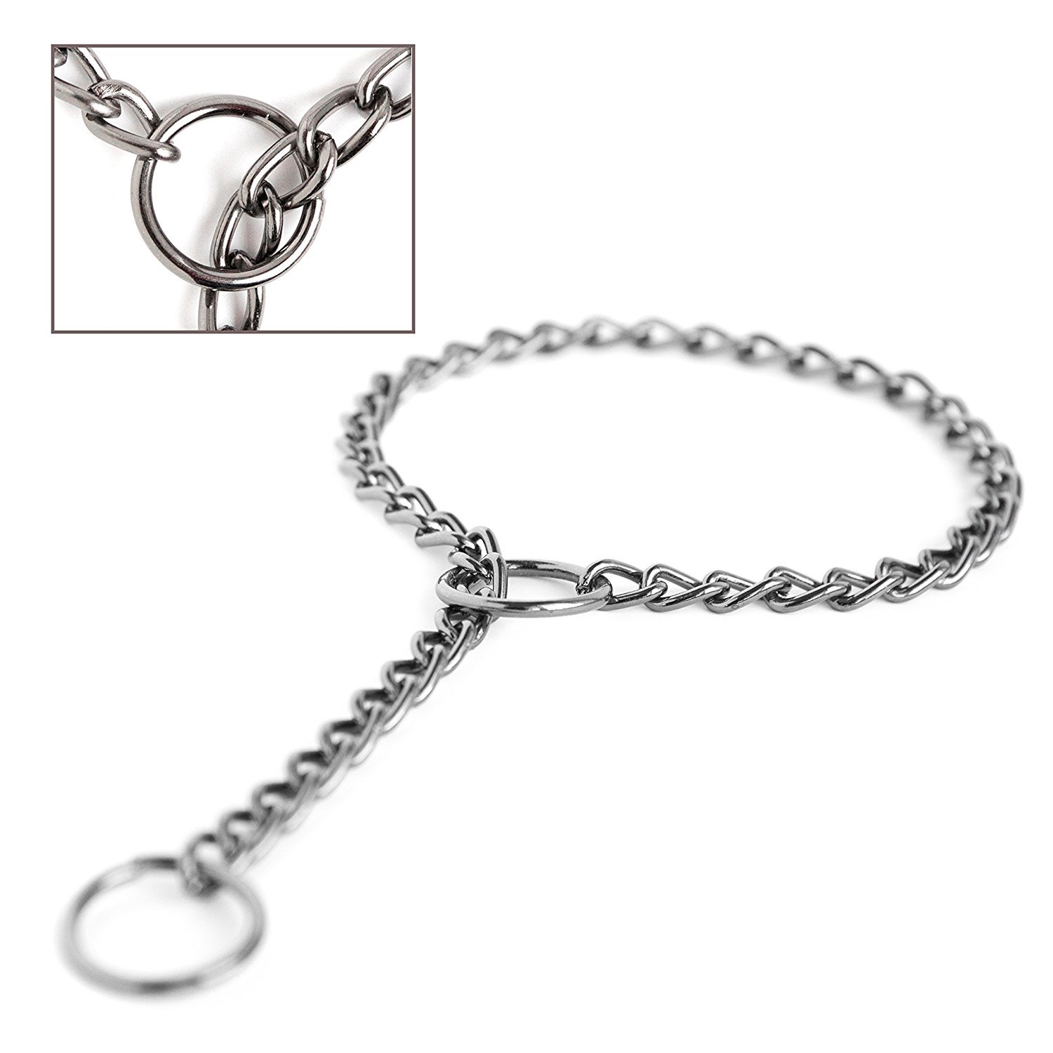 Pets Empire Dog Choke Collar and Trainer. This Giant 18" Metal Chain Dog Collar Will Help Assist in Your Behavioural Training Efforts. Designed for Small Breed Dogs. Collar Has 2 Metal End Circles for Dog Tags and Easy On/off Attachment of a Leash. 1 (B079JYFG4J) Amazon Price History, Amazon Price Tracker