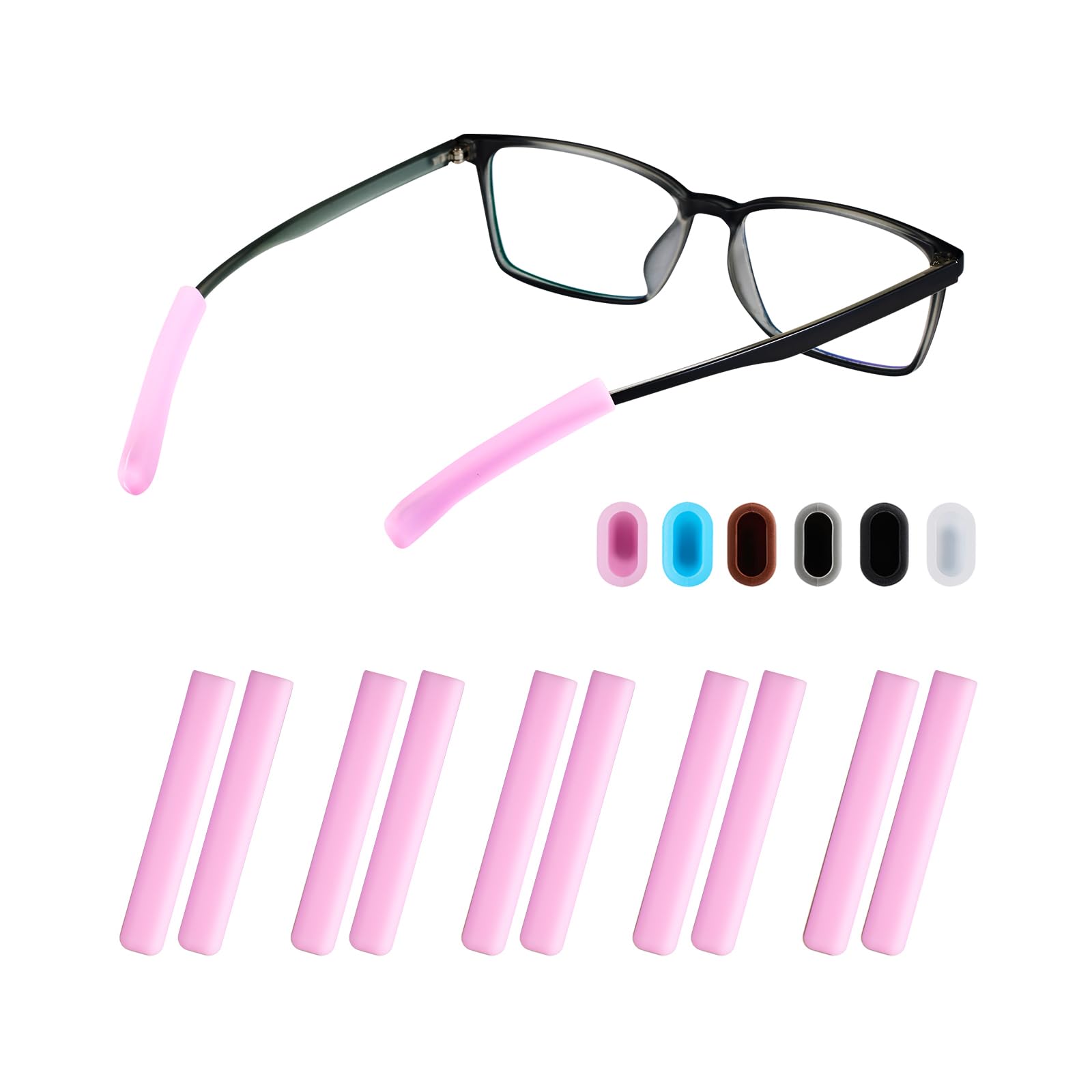 Cojín para gafas, almohadillas antideslizantes de silicona suave para gafas, almohadillas antideslizantes y cómodas para gafas, retenedor de manga, cómodas empuñaduras para los oídos, accesorios para