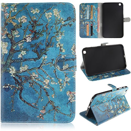 SM-T310/T311 Case, Galaxy Tab 3 8.0 Case,Dteck(TM) Colorful Cartoon Flip Stand Case with Card Slots Full Body Protective Synthetic Leather Wallet Cover for Samsung Galaxy Tab 3 8.0(Pear Flower)