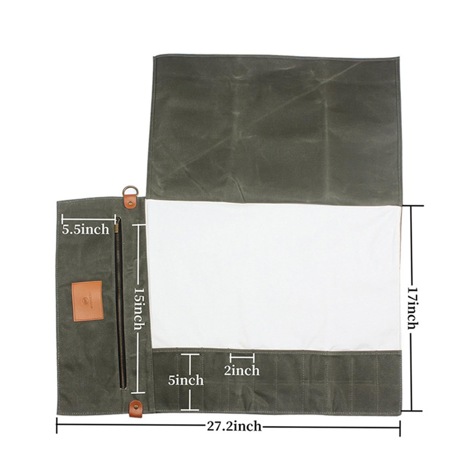 Sac à roulettes pour ustensiles de camping | Sac de rangement pour | vaisselle de camping - Sac de rouleau de coupeur de toile imperméable, transporteur de coupeur, étui de coupeur de chef pour