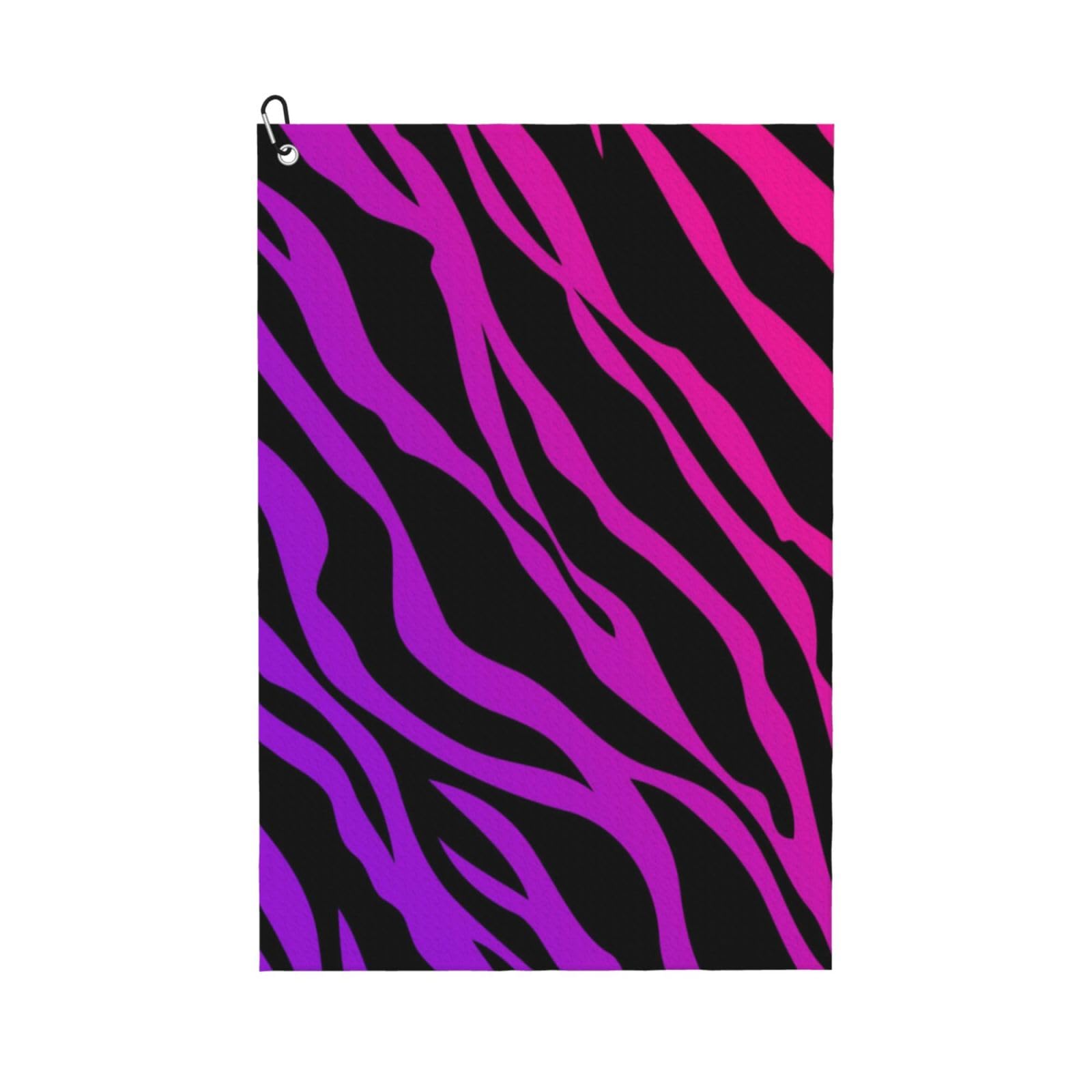 Hnnkloy Zebra Print, 16x24 in Portable Waffle Golf Towels with Carabiner Clip for Golf Bag