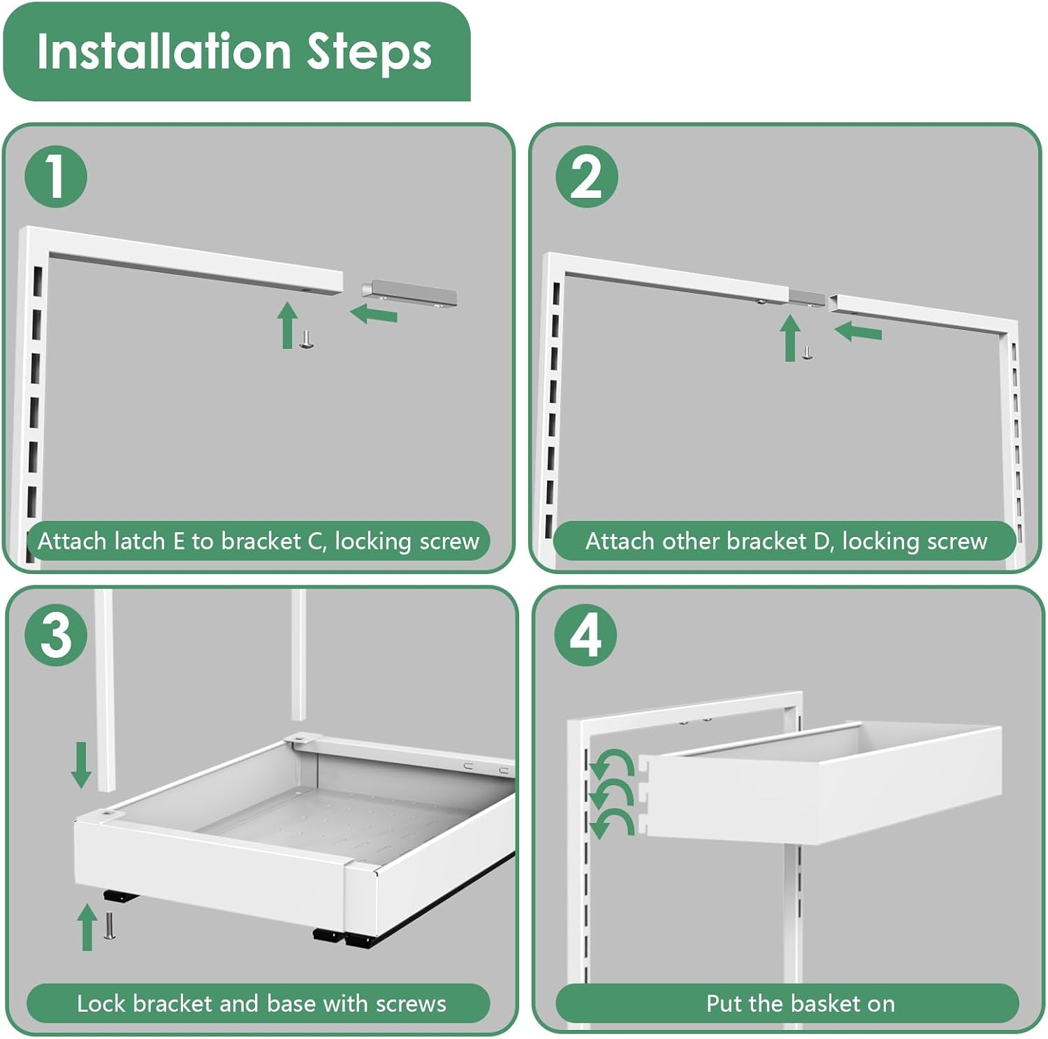 REALINN Expandable Under Sink Organizers and Storage, 2 Tier Under Cabinet Organizer, Heights Adjustable Pull Out Rack for Kitchen Bathroom Laundry, White, 2 Pack - Image 7