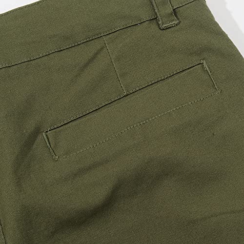 Pantalones cortos de chino para niño de algodón Spring&Gege verde de 13 a 14 años 7