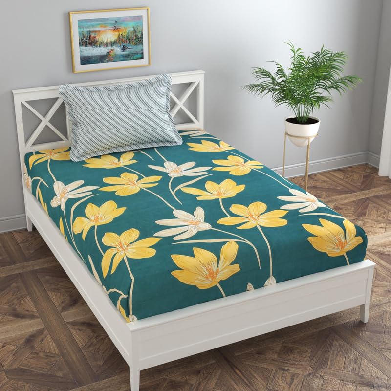 Image of Florida Polycotton Bedsheet (Reeva Green, Single)