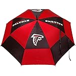 Team Golf NFL Atlanta Falcons Golf Umbrella 62 Golf Umbrella with Protective Sheath, Double Canopy Wind Protection Design, Auto Open Button