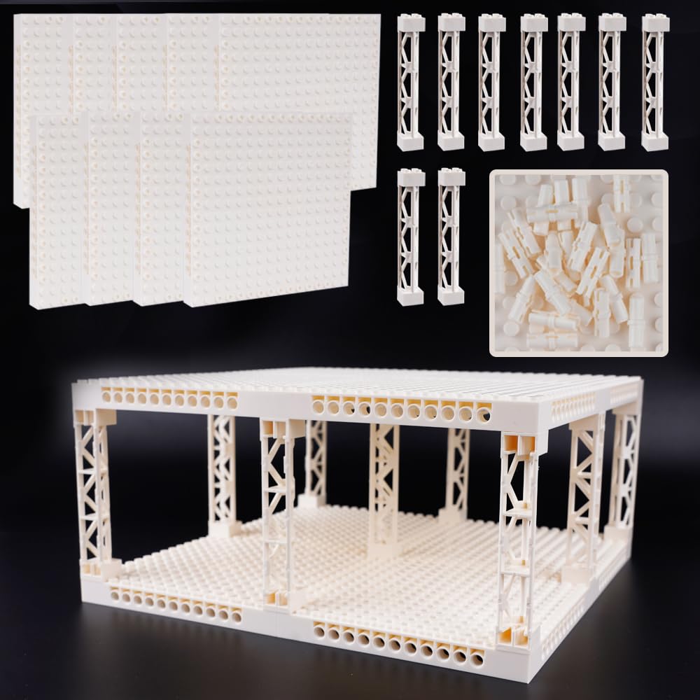 WSRYLTCH Brick Base 16x16 Plate 1/3 with Holes - Pins Suppor Pillar Accessories Pack,Pixel Art Painting Classic Building Block Bulk Parts and Pieces