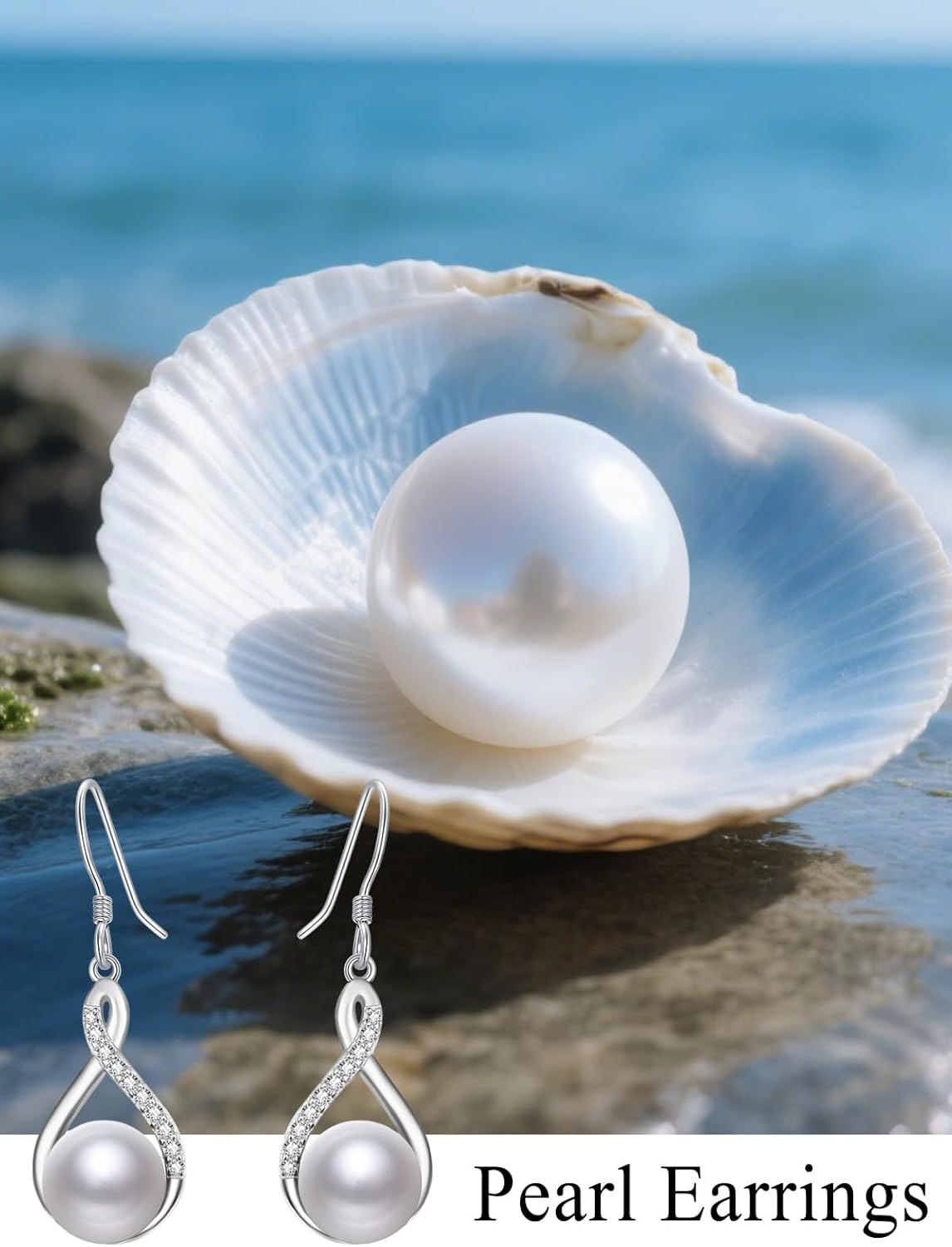 Dreamboat Pearl Dangle Drop Earrings for Women 925 Sterling Silver Black Pearl Dangling Earring Anniversary Christmas Birthday Jewelry Gifts for Mom Wife Daughter Her - Image 5