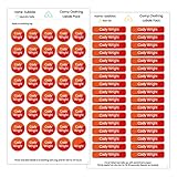 Name Bubbles Split Camp Clothing Labels Pack (74 Pack) Durable Printed Labels for Overnight & Day Ca