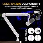 IXTECH Mic Arm Blanc Premium Boom Arm 360° Support de bras de microphone rotatif avec support de bureau entièrement réglable VALIANT WHITE Modèle