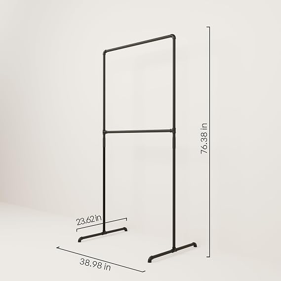 pamo Clothing Rack Black 39 W x 76 H, 170 lbs Load Capacity