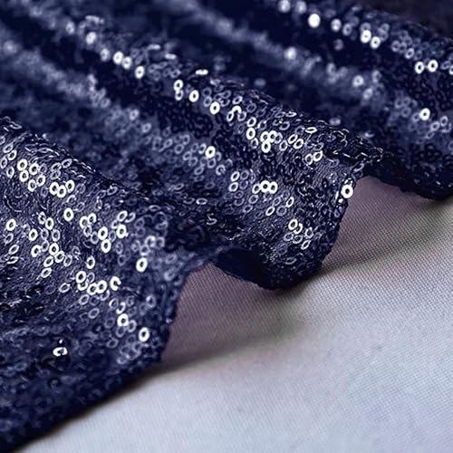 Hmqiang Navy Blue Sequin Table Runner 12"X108" Pack Of 2 Sparkle Metallic Sequin Table Linens Runner Party Decor Glitter Party Supplies Fabric For Baby Shower Holiday Celebrations #TOP2