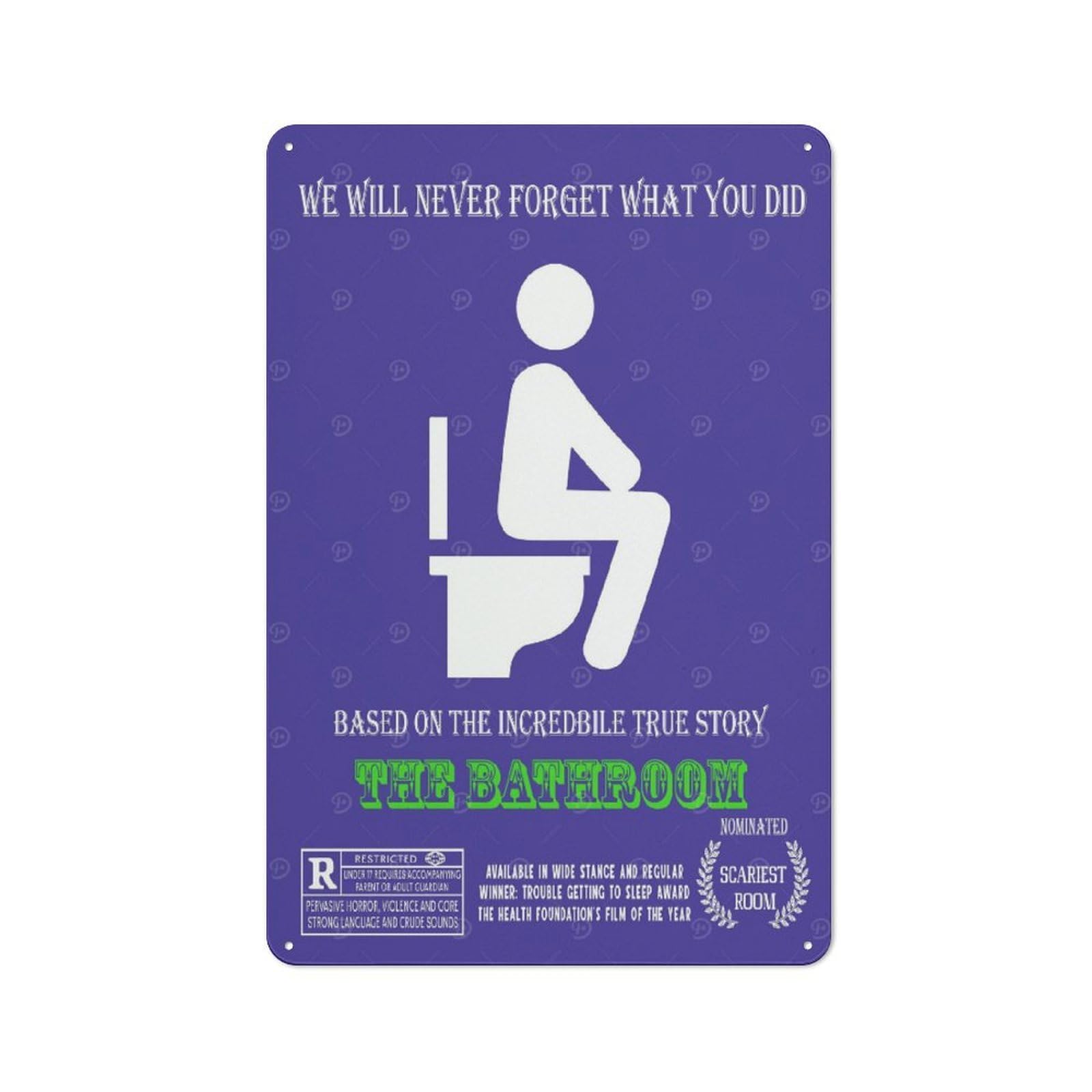 Junmoney Toilet Industrial Metal Wall Sign 30X20cm Featuring Urban Room Decor For Loft, Studio, Office Or Creative Room