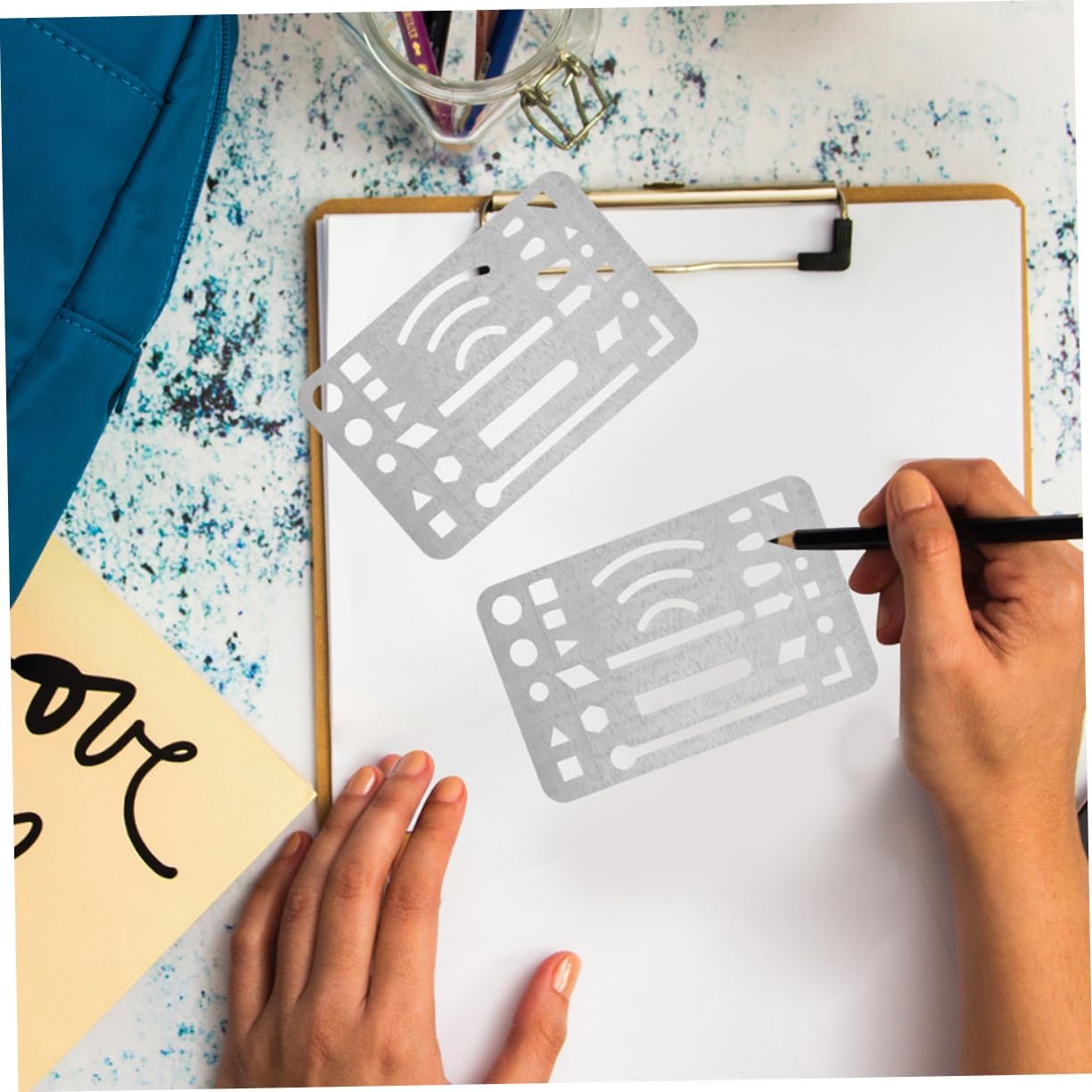 6pcs Stainless Steel Sketch Erasers for Drawing Eraser Shield Erasing Shield Template Craft Erasing Tools