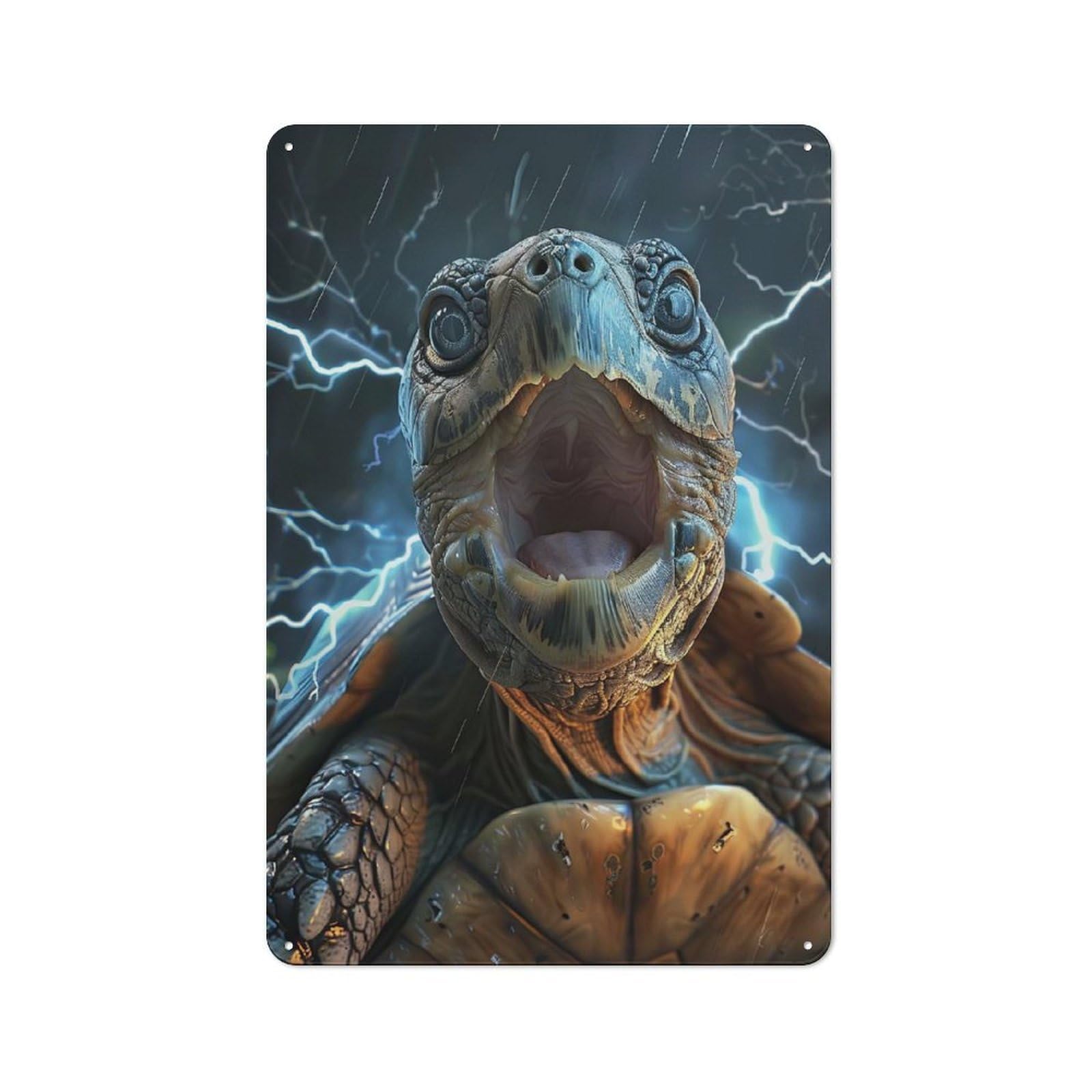 Junmoney Turtle Lightning Shop Front Style Bistro Metal Sign 30X20cm, Cafe Wall Decor For Tea Room, Shop Wall Or Breakfast Area