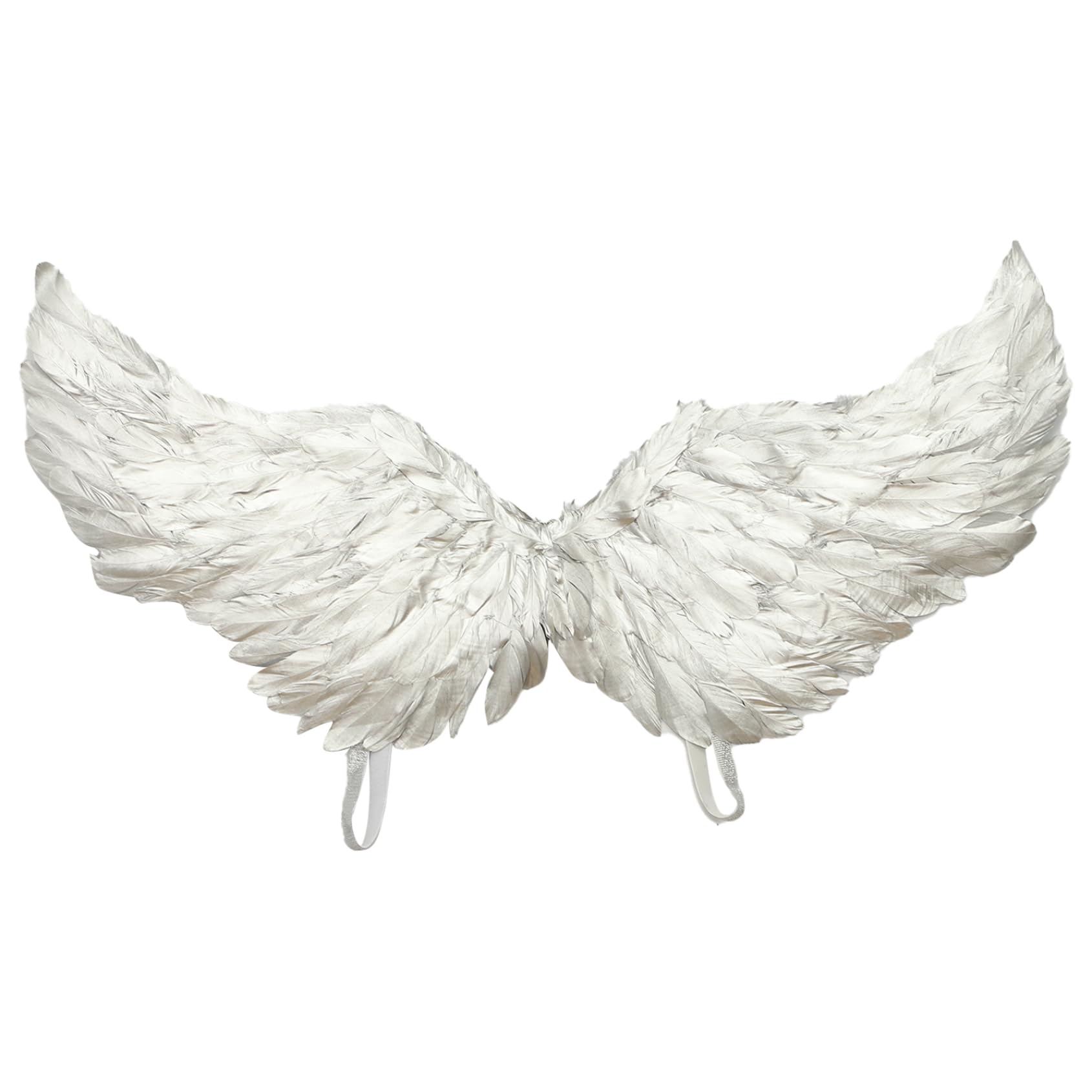 Rswnyirn Metallic Glitter Feather Wings Angel Costume Accessory for Halloween Christmas Fancy Dress Silver L