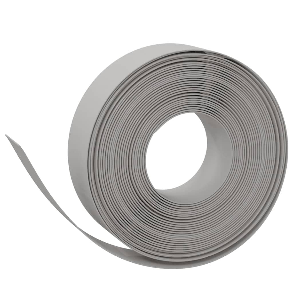 Bordura per prato, 3 pezzi, grigio, 30 m totale (3 x 10 m) x 15 cm, bordatura per aiuola in plastica PE, flessibile, bordo per prato, bordo per giardino, aiuole, laghetti