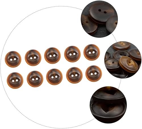 Miniatura 9 de EXCEART 30 piezas de botones de cuerno, suministros de costura, botones de botón de cintura fina, repuesto para ropa, botones de espalda plana,