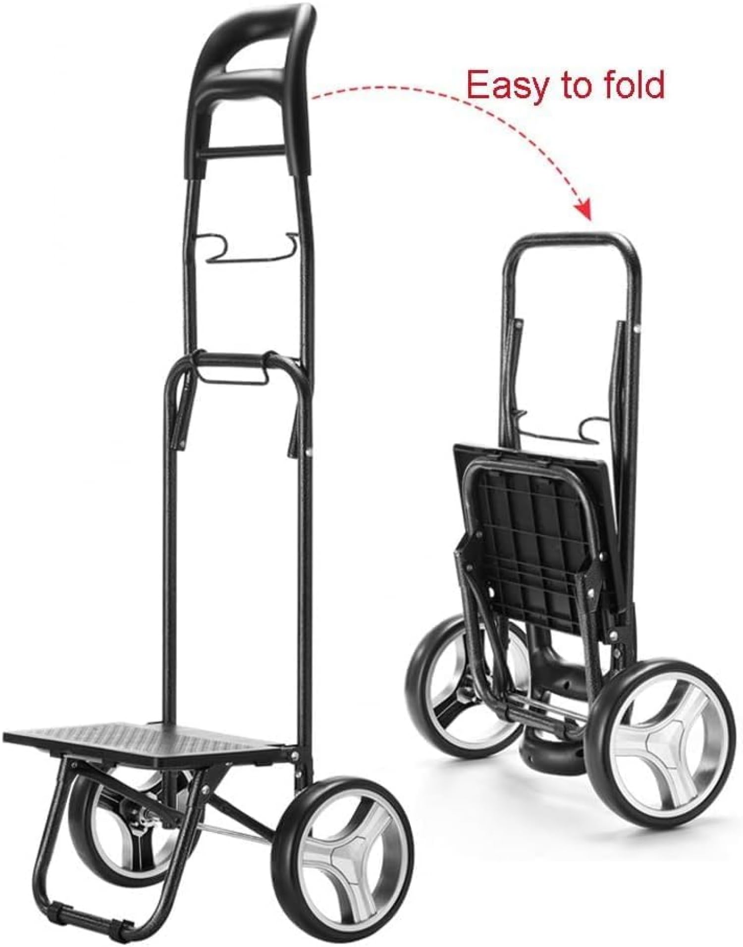Einkaufstrolley extra faltbar, großer Einkaufstrolley, Einkaufshilfe, 70 kg belastbar, Einkaufstrolley-Gestell aus Aluminium-B