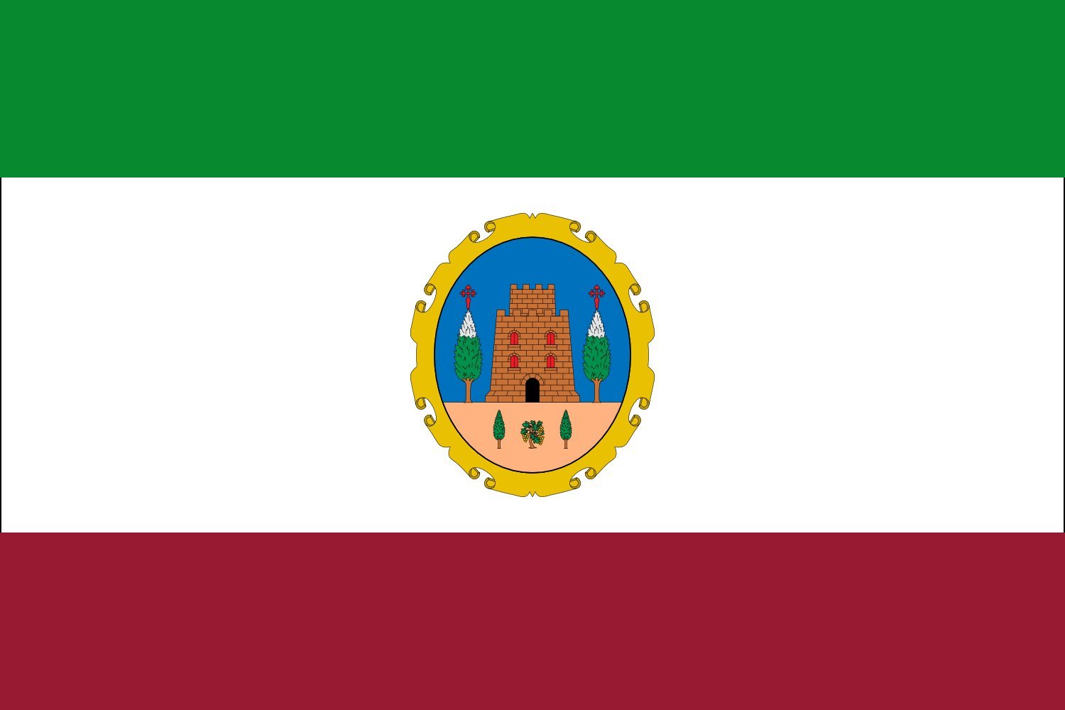 Drapeau de Cehegín Murcie grand modèle pour décoration de salle et événements