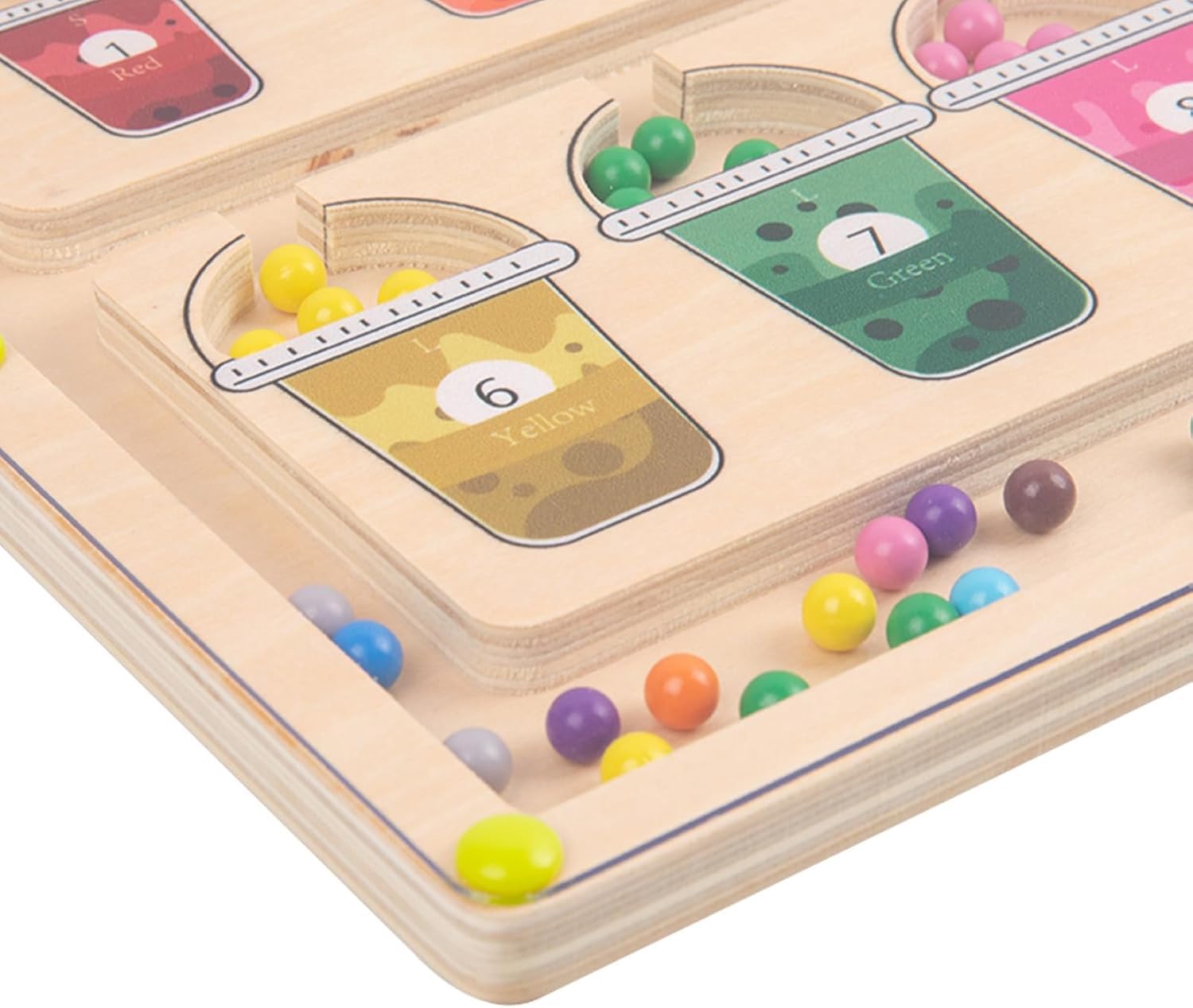 Adena Montessori Montessori magnetyczna tablica do układania kolorów i liczb – drewniana deska do układania puzzli i liczenia kolorów