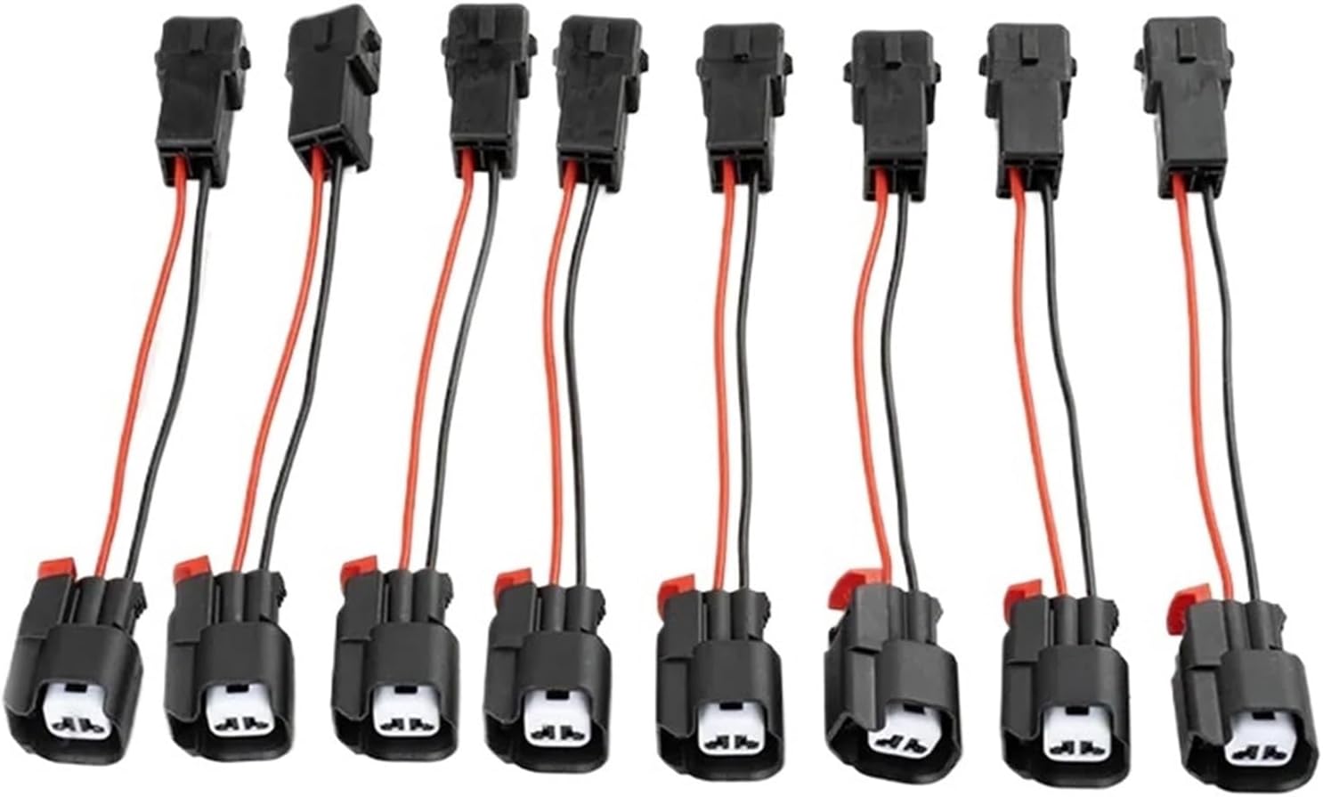 Set of 8PCS - EV1 to EV6 adapter LS1 LS6 LT1 EV1 Engine Wire Harness Cable to LS2 LS3 LS7 EV6 Fuel Injector Nozzle Adapters