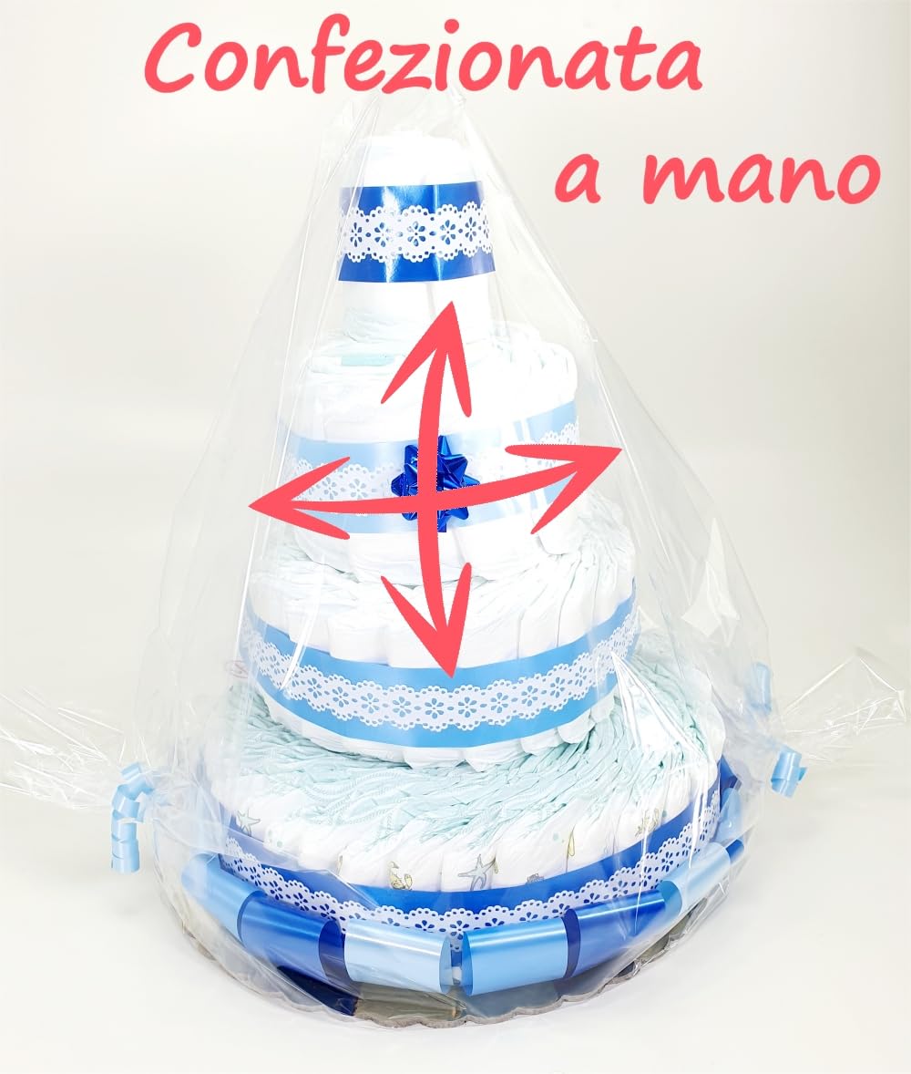 Torta di Pannolini 4 Piani Azzurra