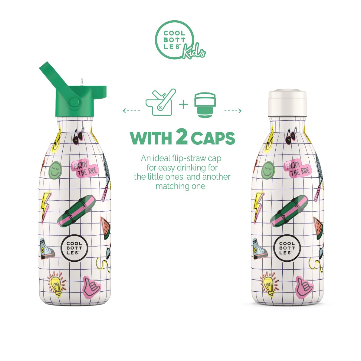 Cool Bottles – Edelstahl-Wasserflasche für Kinder, Thermosflasche für Kinder, Getränke 36 Stunden kalt und 18 Stunden warm – Play Mode 500ml