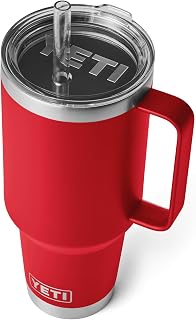 YETI Rambler Trinkbecher Mit Trinkhalmdeckel, Rescue Red, 42 oz (1,2 l)