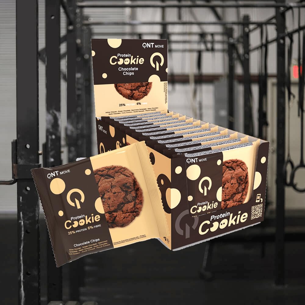 QNT Protein Cookie (12x60g) Cioccolato con gocce - Alimenti funzionali - Snack proteici