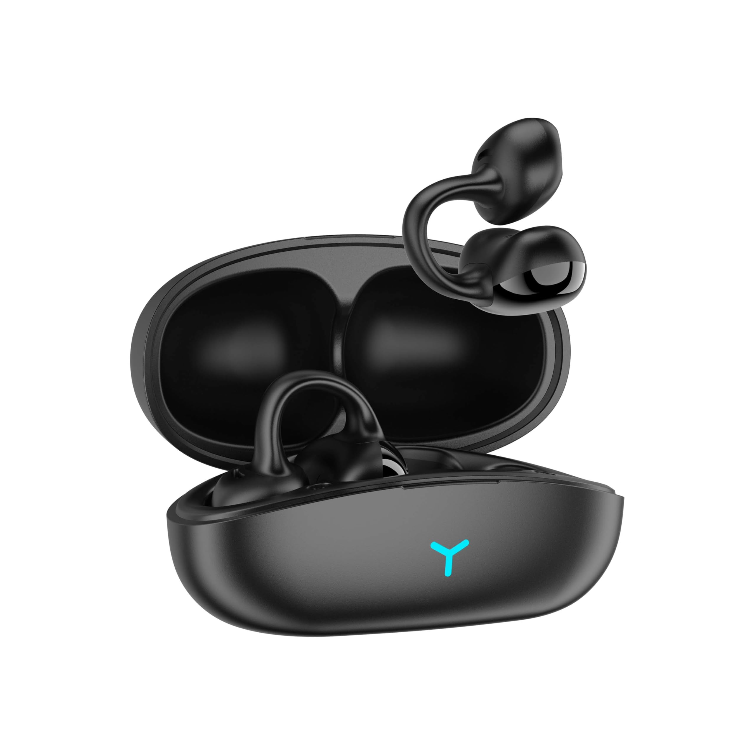 URBAN Vibe Clip Air Conduction Earphones Bone Conduction Earclips Open-Ear Wireless Earbuds with Mic, 14Hrs Playtime, Bluetooth 5.3 & Type-C Fast Charging & IPX5 (Black)