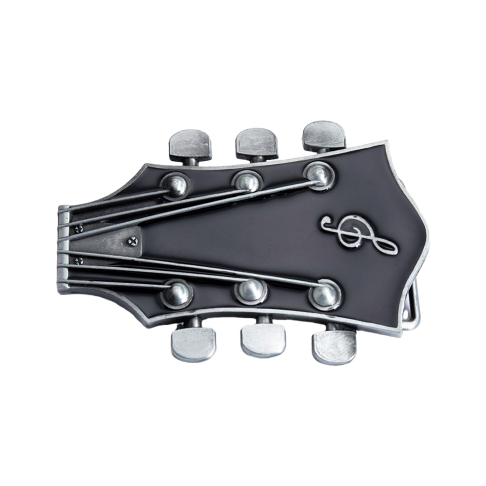 Anmiti Men's Black Vintage Metal Guitar Shape Belt Buckle Delicate Belt Buckle Waistband Accessories Western Cowboy Rock