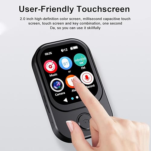 Miniatura 4 de Yoidesu Reproductor MP3 MP4, pantalla táctil de 2 pulgadas, reproductor de música portátil con pantalla de resolución de 240 x 296, cámara