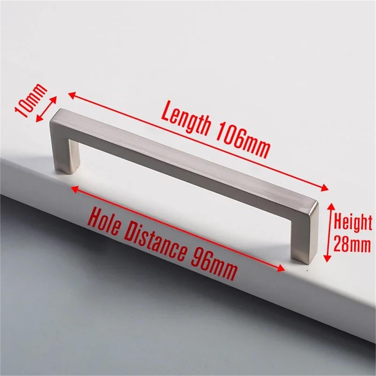 Black Aluminum Alloy Furniture Handle Brushed Silver Kitchen Door Handles Cabinet Handles Drawer Knobs Wardrobe Drawer Pulls 1Pcs(Nickel 96mm)