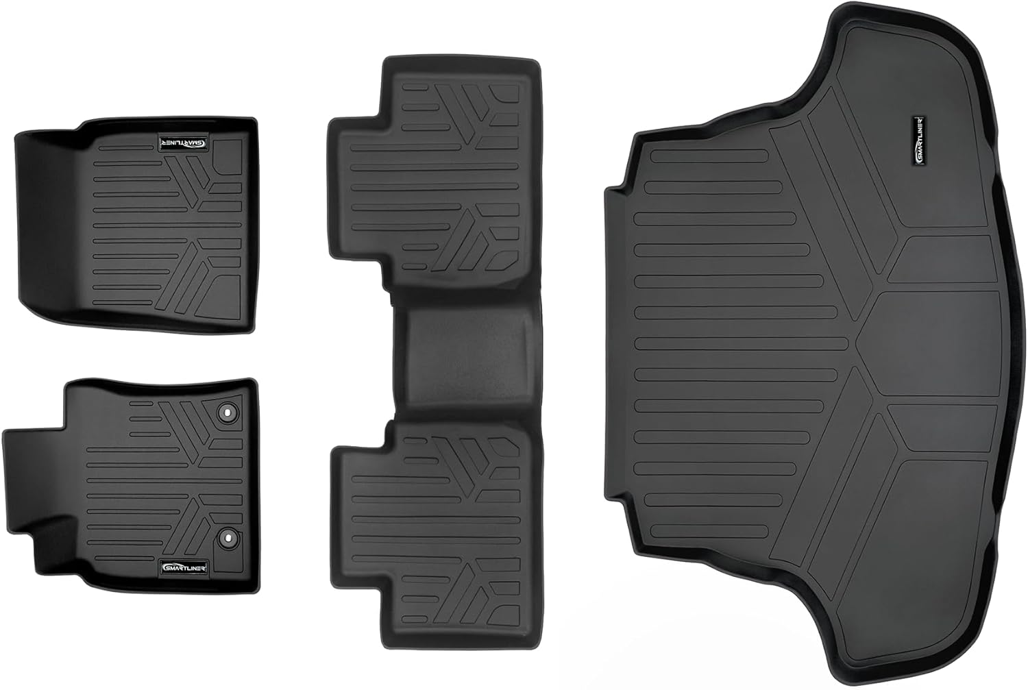 SMARTLINER Custom Fit All Weather Floor Mats 2 Rows and Cargo Liner Set Black Compatible with 2018-2025 Toyota Camry Hybrid Models - Image 6