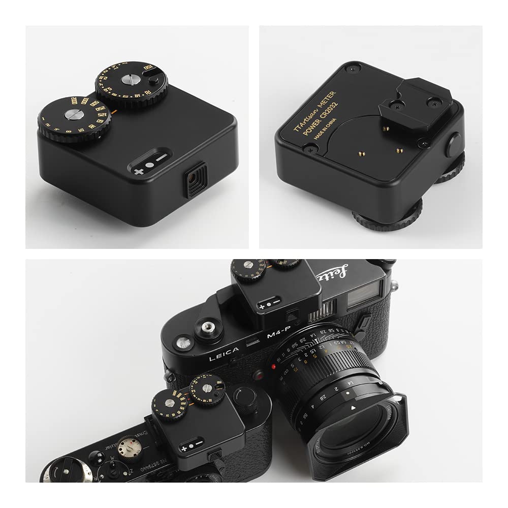 TTARTISAN Misuratore di luce II Generazione Aggiornamento Misuratore di luce a due quadranti per la fotografia con attacco a slitta fredda compatibile con varie fotocamere (alluminio nero)