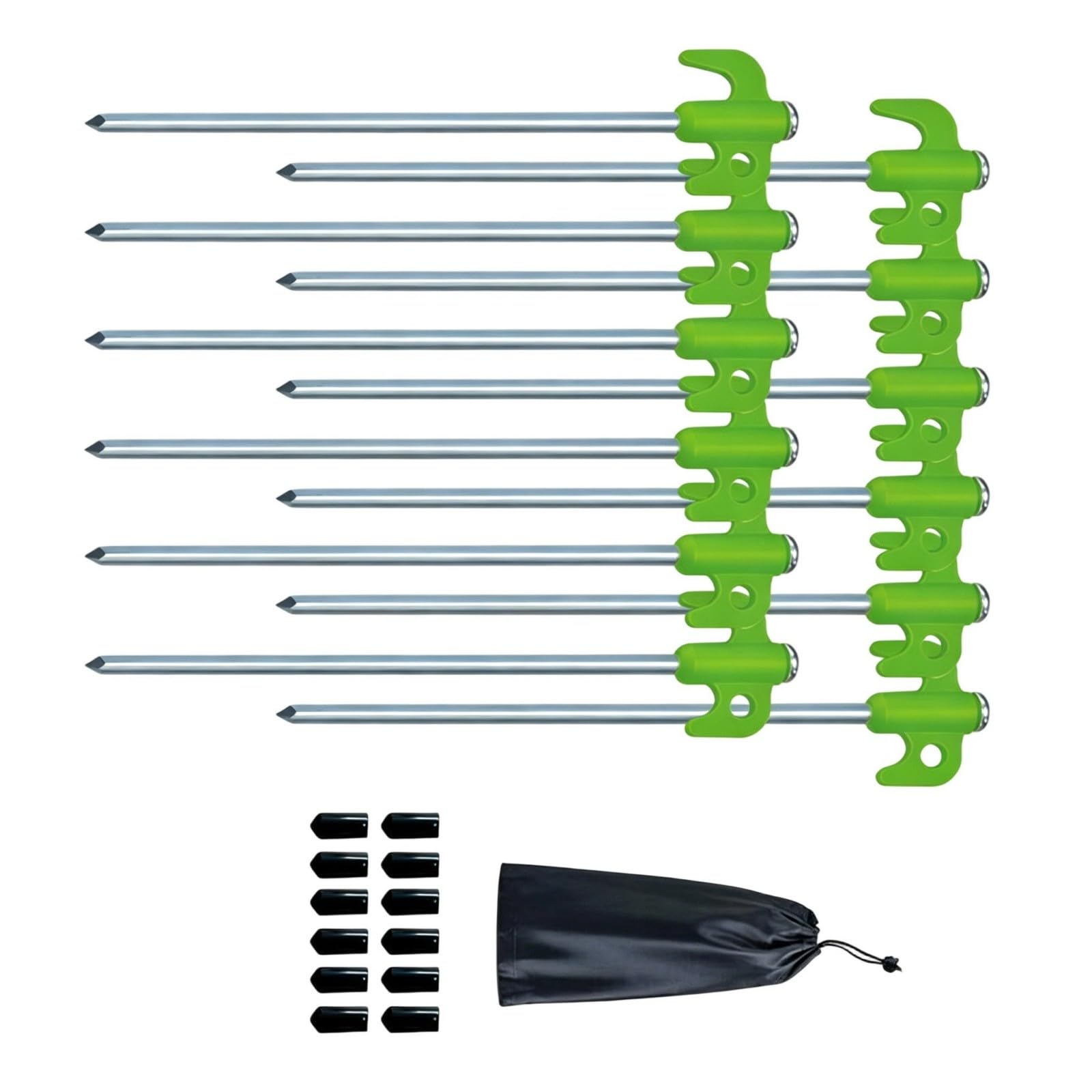 QIAOLIDA Camping Tent Stakes Steel Tents Stakes Peg Garden Ground Anchors With Hook Wind Camp Tent Spikes Canopy Nails