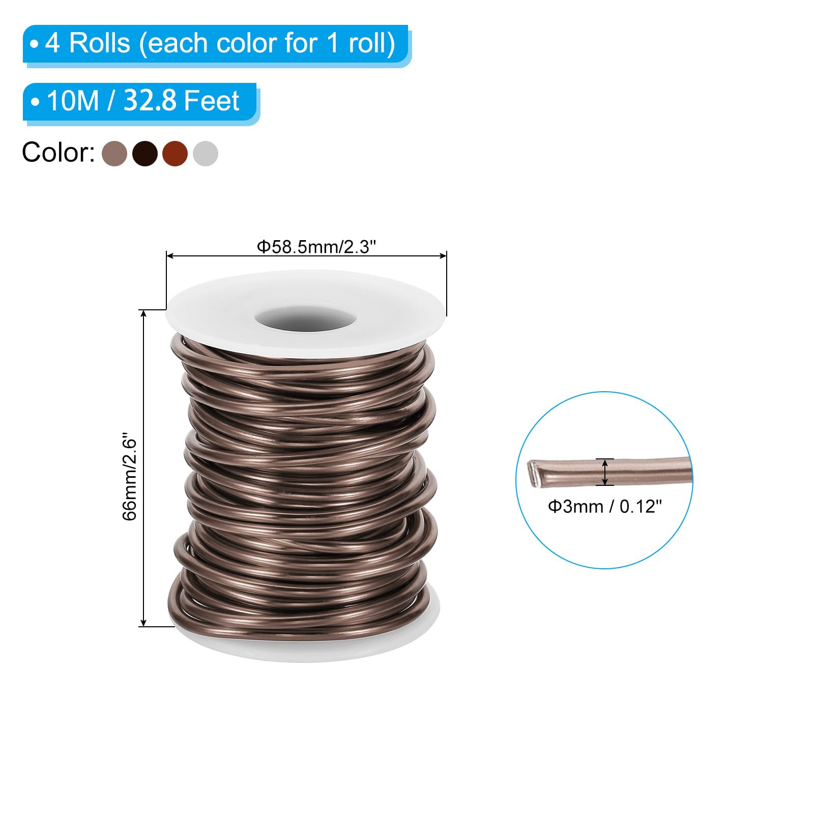 PATIKIL 8 Gauge 3mm Aluminum Craft Wire - Image 2