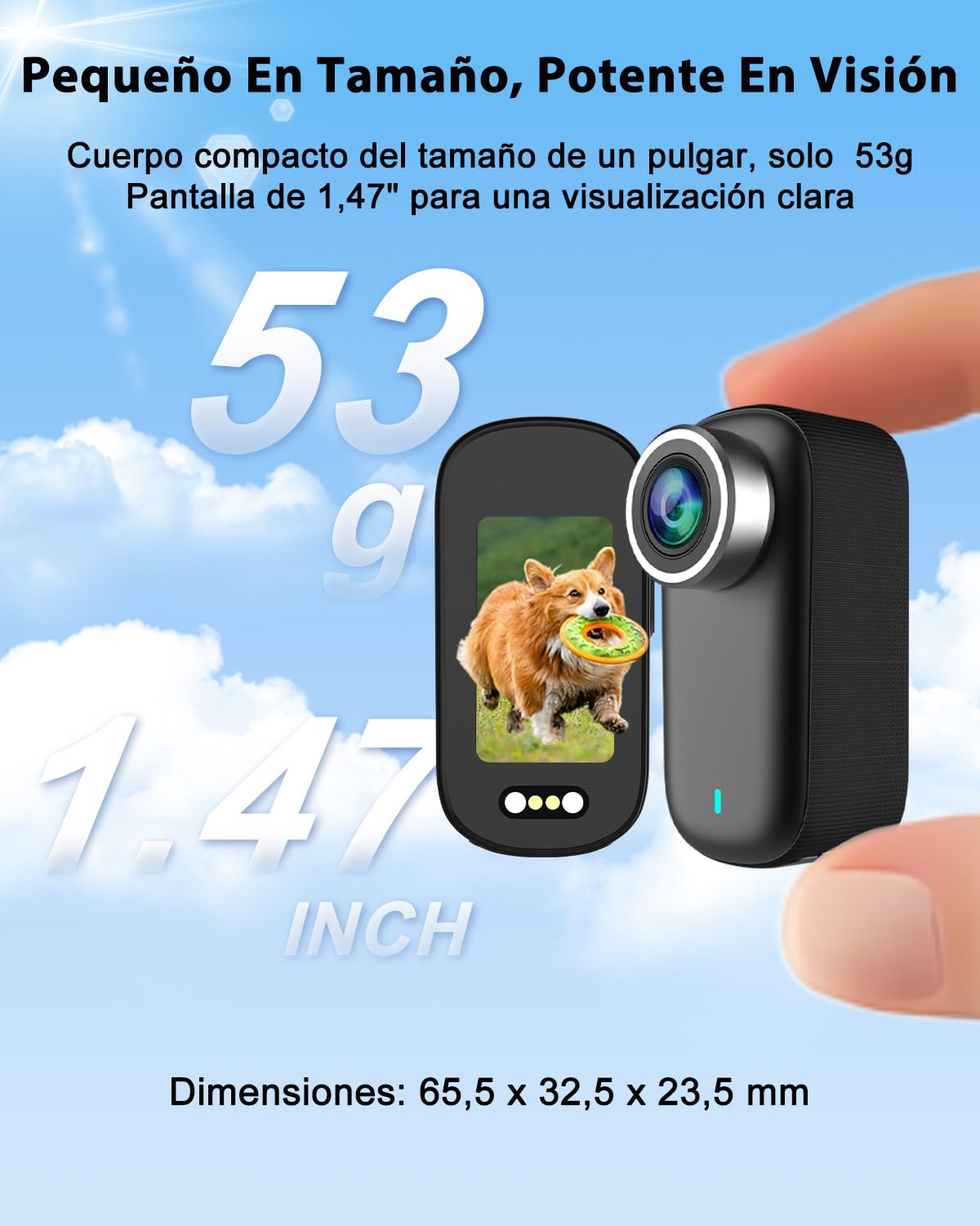 Bextgoo Camara Deportiva, Action CAM 4K WiFi, Cámara Deportiva con Tarjeta de Memoria de 64GB, POV Camara Accion con EIS Antivibración, Body CAM con batería de 1200 mAh e Impermeable IP65