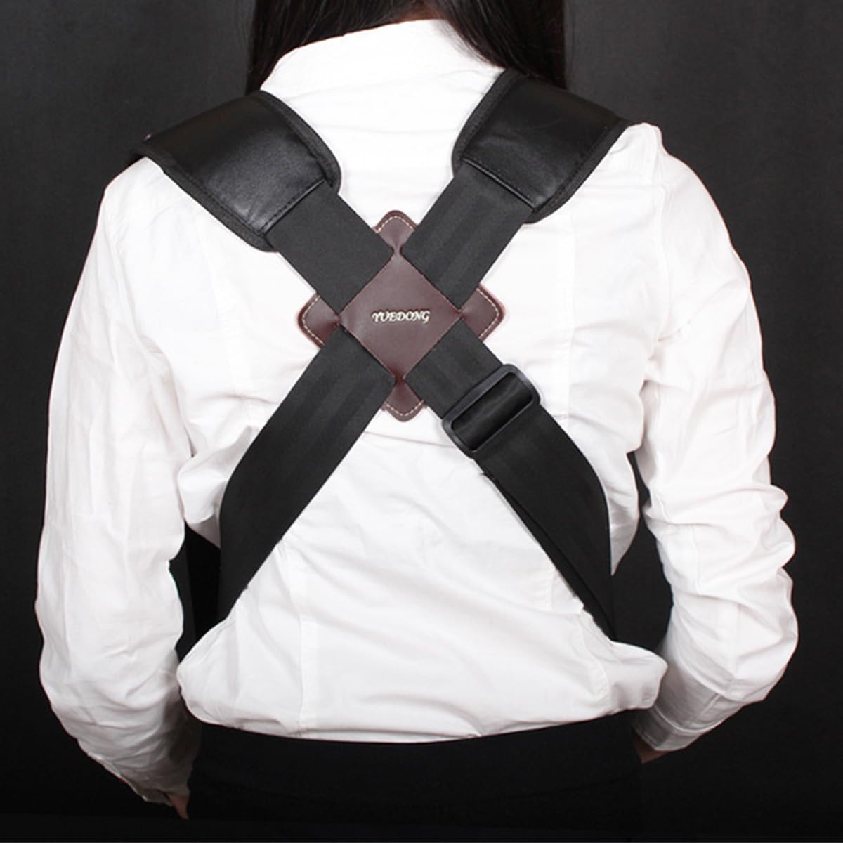 Correa de Hombro para Tambor Africano con Acolchado Grueso y Suave, Correa Ajustable para Mochila de Tambor de percusión de 5 cm de Ancho, Material de poliéster Negro con diseño Transpirable